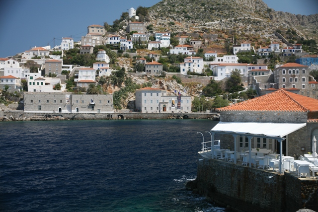 Hydra Island - View of the municipal buildings around the harbour